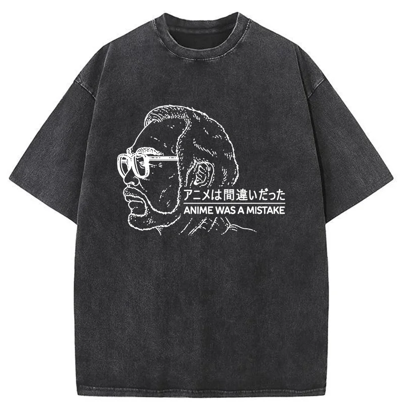 Modecanvas Anime Was A Mistake Washed T-Shirt