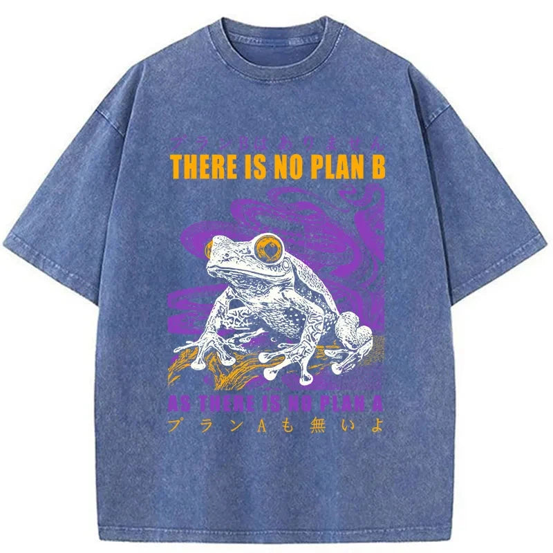 Modecanvas Thers Is No Plan B Frog Washed T-Shirt