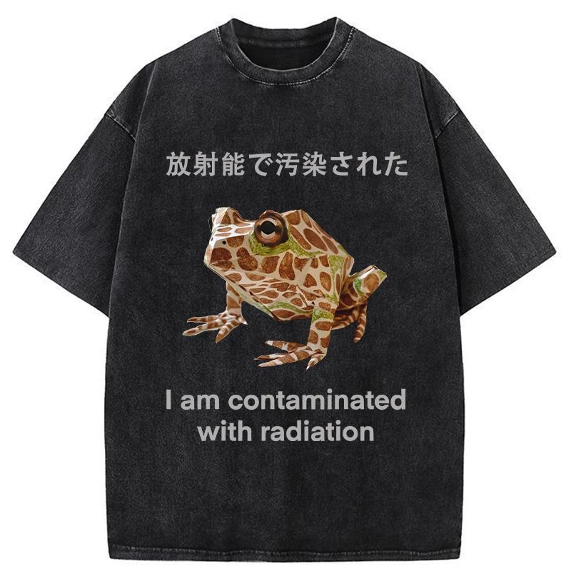 Modecanvas Frog Contaminated By Radiation Washed T-Shirt