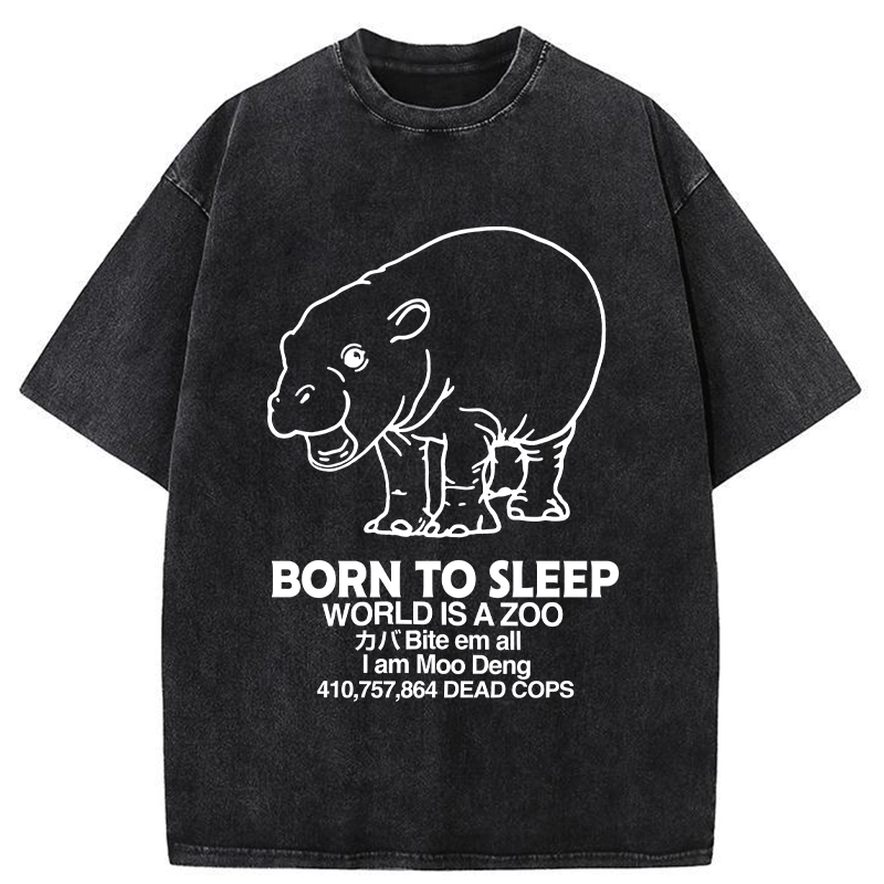 Modecanvas Born To Sleep Washed T-Shirt