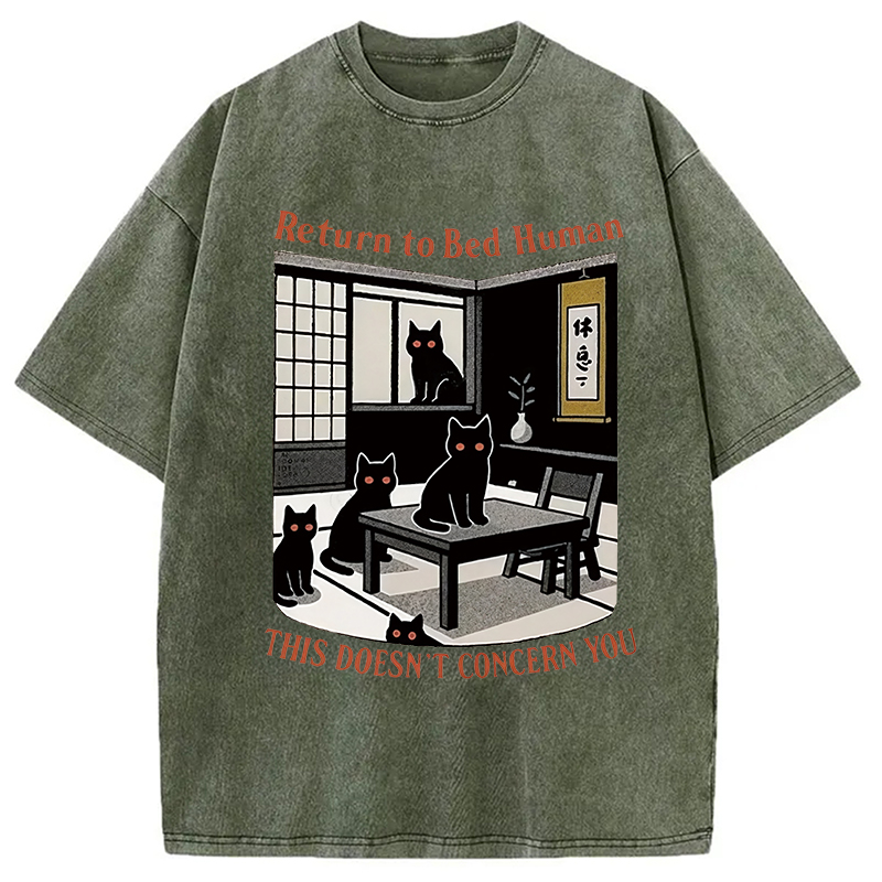 Modecanvas Cats All Over The Room Washed T-Shirt