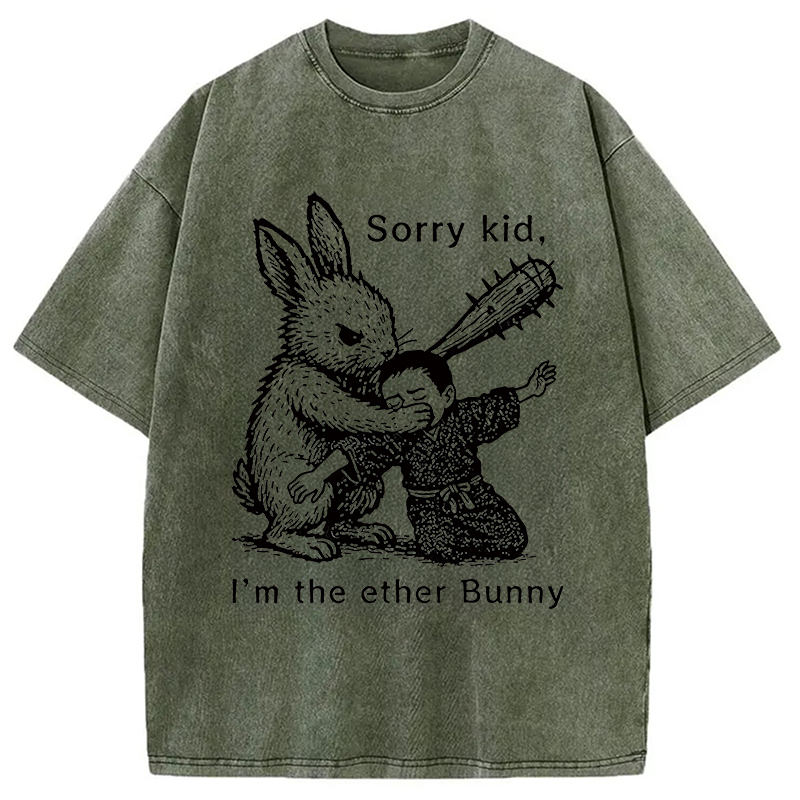 Modecanvas Bad Rabbit Funny Washed T-Shirt