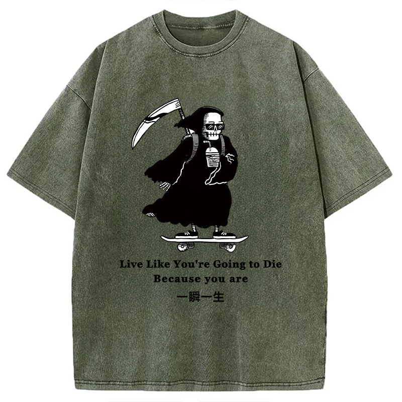 Modecanvas Death Skateboard Washed T-Shirt