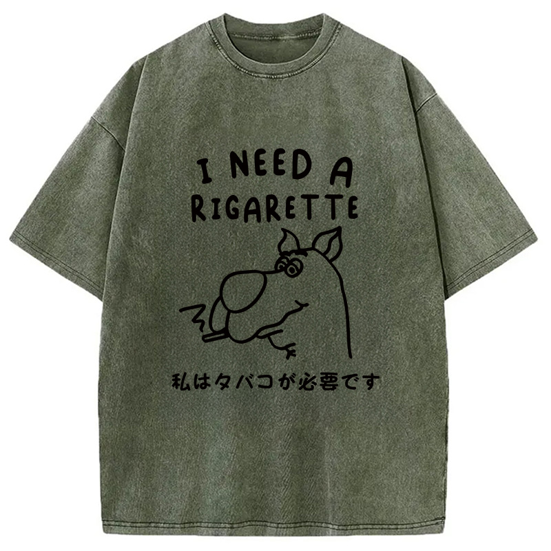 Modecanvas I Need a Rigarette Washed T-Shirt