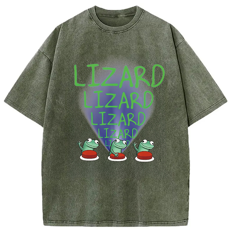 Modecanvas Lizard Lizard Lizard Meme Washed T-Shirt