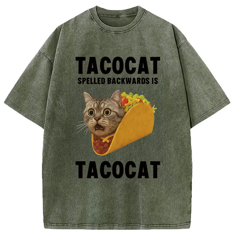 Modecanvas Tacocat Funny Meme Washed T-Shirt