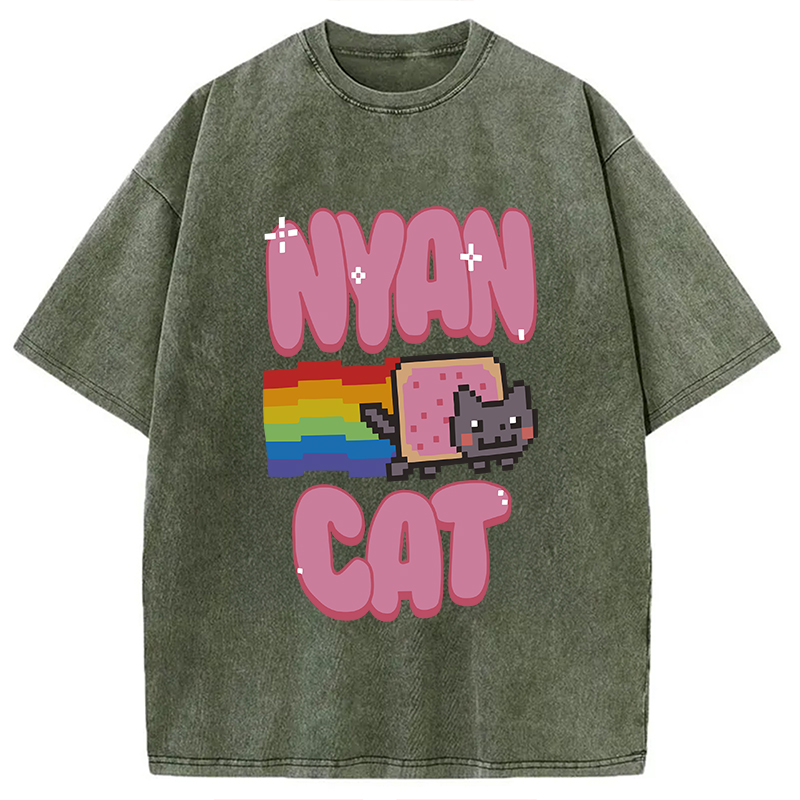 Modecanvas Nyan Cat Pride Washed T-Shirt