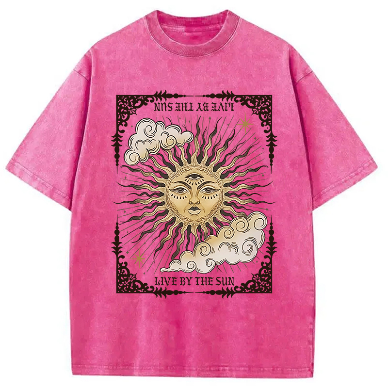 Modecanvas Living By The Sun Tarot Washed T-Shirt