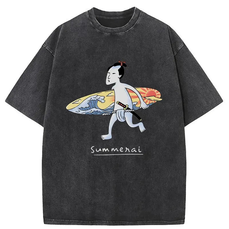 Modecanvas Surf Samurai Japanese Washed T-Shirt