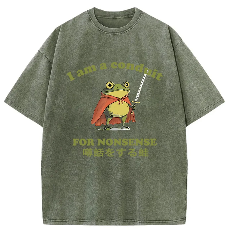 Modecanvas Nonsense Frog Washed T-Shirt