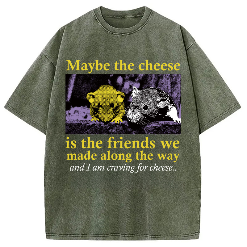 Modecanvas Maybe The Cheese Rat Washed T-Shirt