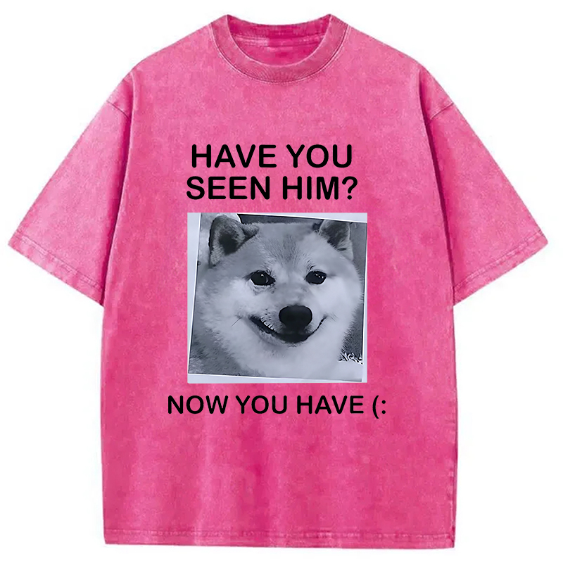 Modecanvas Funny Dog Washed T-Shirt