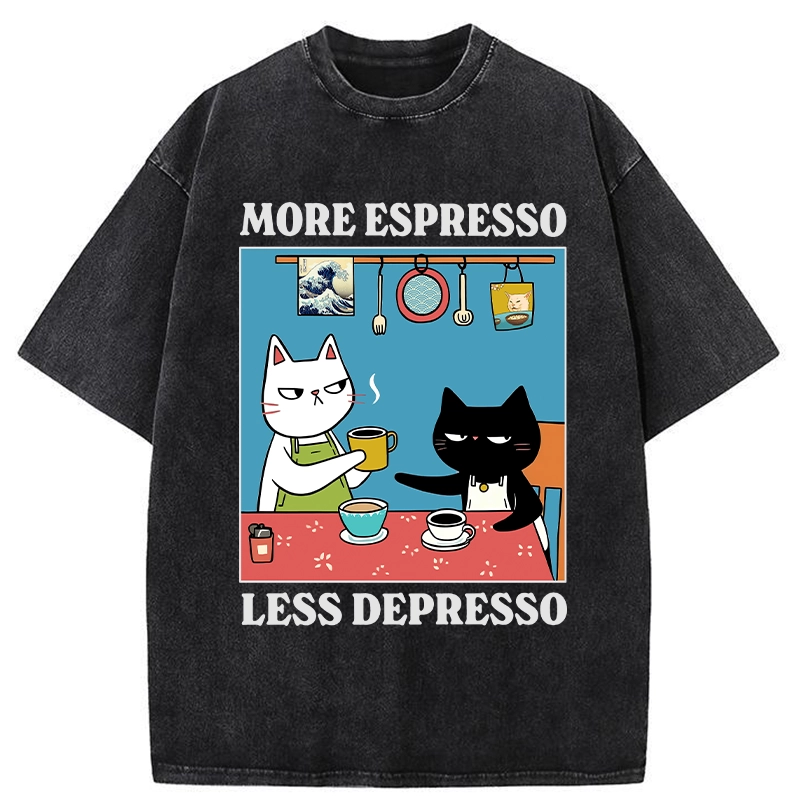 Modecanvas More Espresso Less Depresso Washed T-Shirt