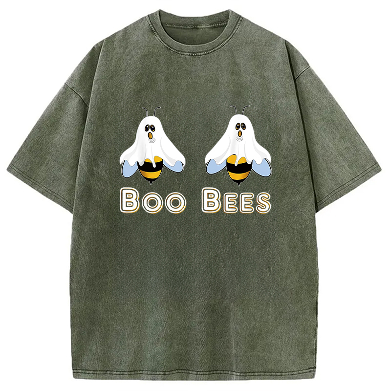 Modecanvas Cute Funny Boobees Halloween Washed T-Shirt
