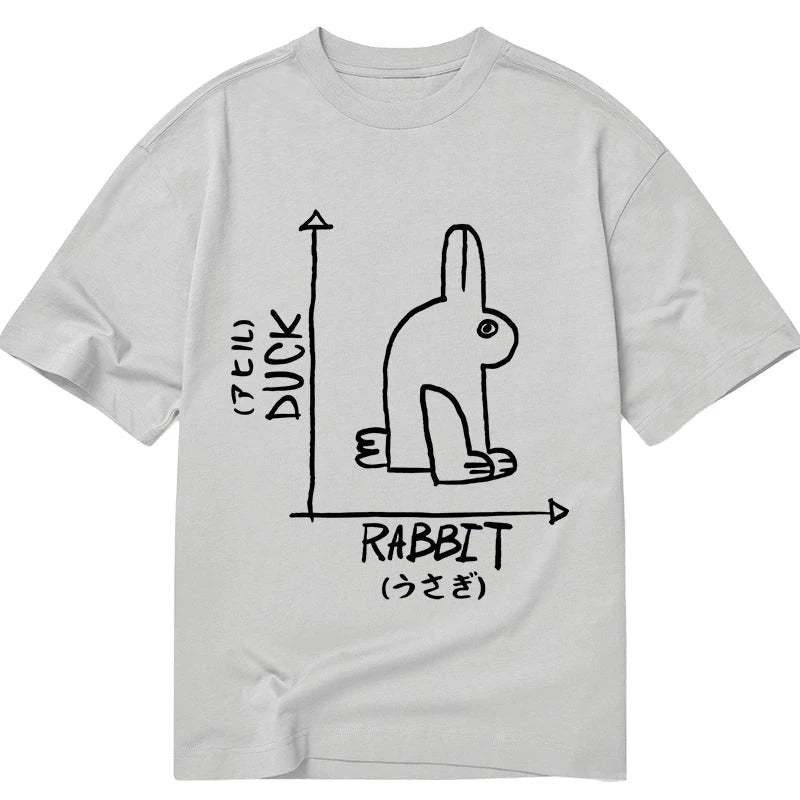 Modecanvas A Rabbit And A Duck DTG Printing Classic T-Shirt-modecanvas