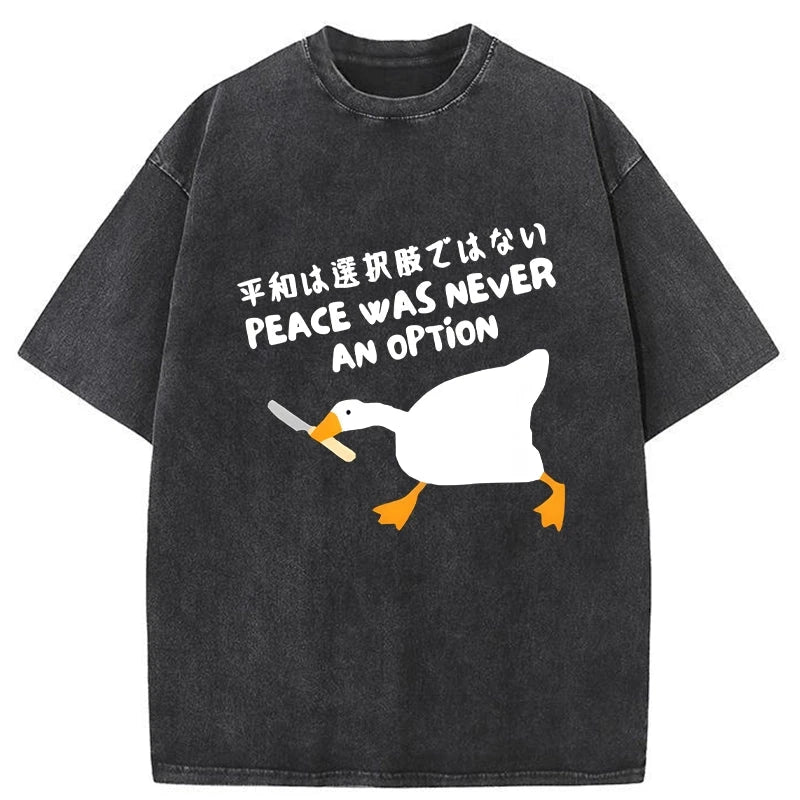Modecanvas Duck With Knife In Mouth Washed T-Shirt