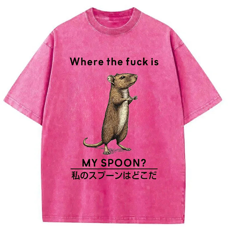 Modecanvas Where's My Spoon Washed T-Shirt