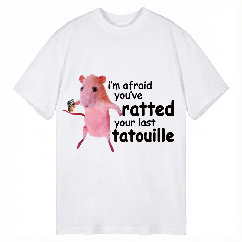 Modecanvas Funny Pink Rat Meme DTG Printing Classic T-Shirt-modecanvas