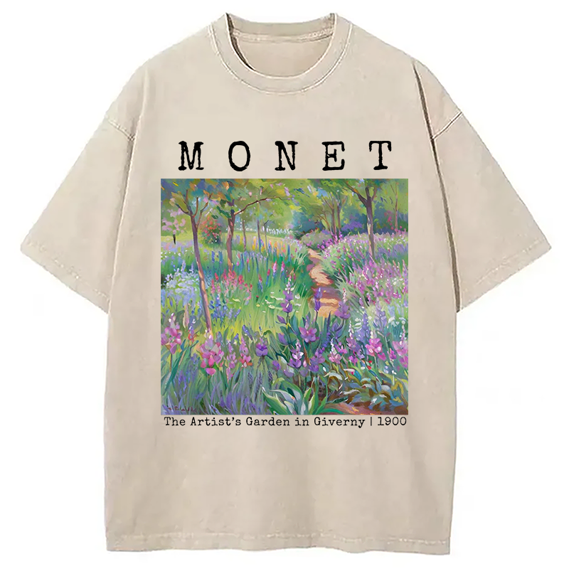 Modecanvas Vintage Floral Landscape Washed T-Shirt