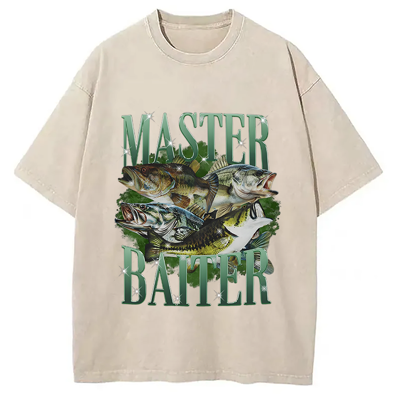 Modecanvas Master Baiter Retro Washed T-Shirt-modecanvas