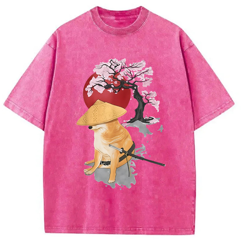 Modecanvas Meme Cheems Japones Japanese Washed T-Shirt