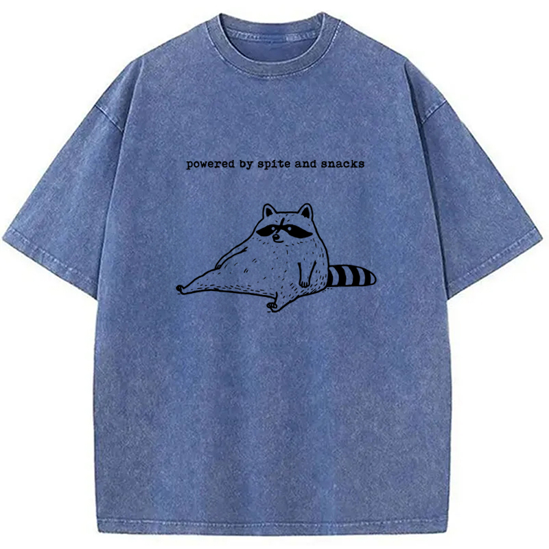 Modecanvas Powered by Spite and Snacks Funny Washed T-Shirt