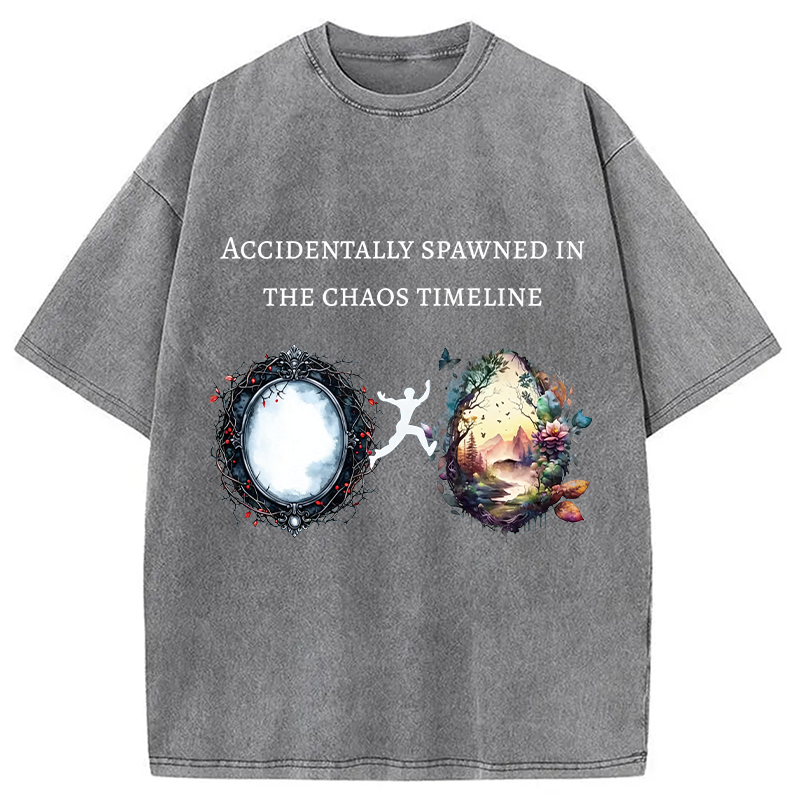 Modecanvas Switching Timelines DTG Printing Washed T-Shirt