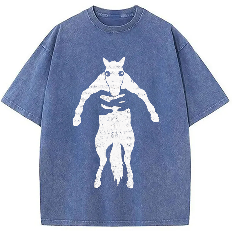 Modecanvas Hold Your Horse DTG Printing Washed T-Shirt