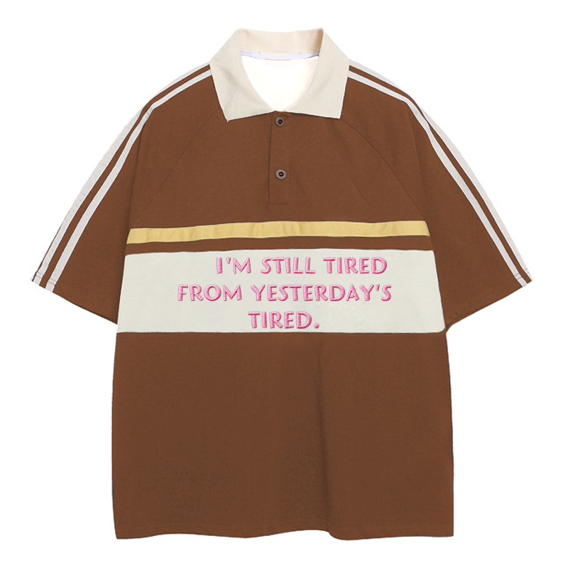 Modecanvas Still Tired Polo Embroidered T-Shirt