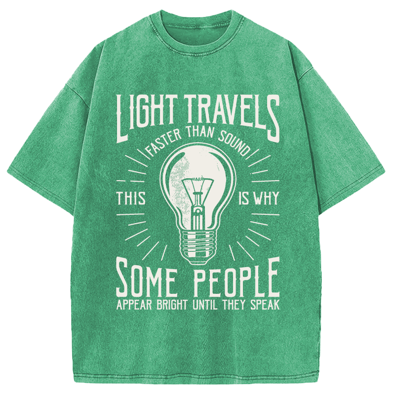 Modecanvas Light Travels Faster DTG Printing Washed T-Shirt