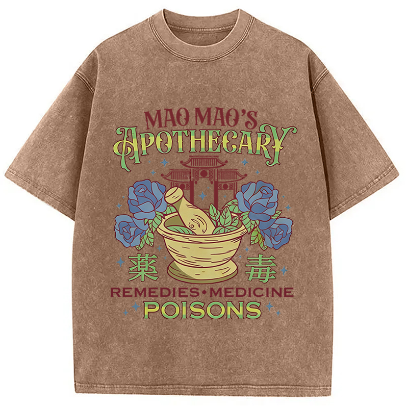 Modecanvas Apothecary Poisons DTG Printing Washed T-Shirt