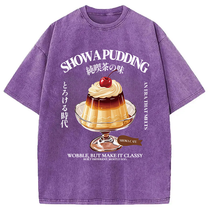 Modecanvas Japanese Pudding DTG Printing Washed T-Shirt-modecanvas