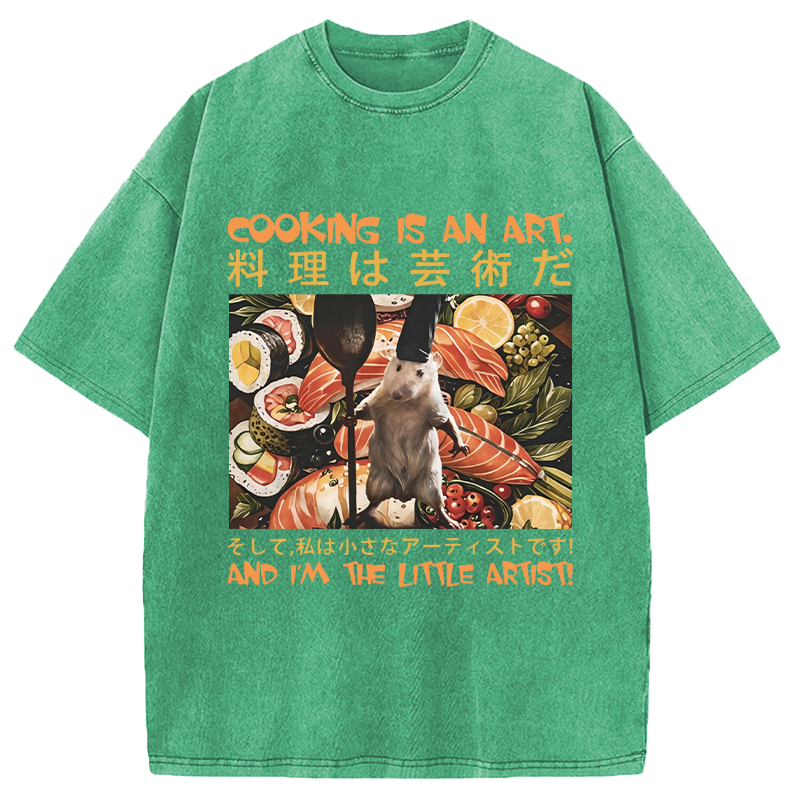 Modecanvas Cooking Is An Art And I'm The Little Artisti DTG Printing Washed T-Shirt
