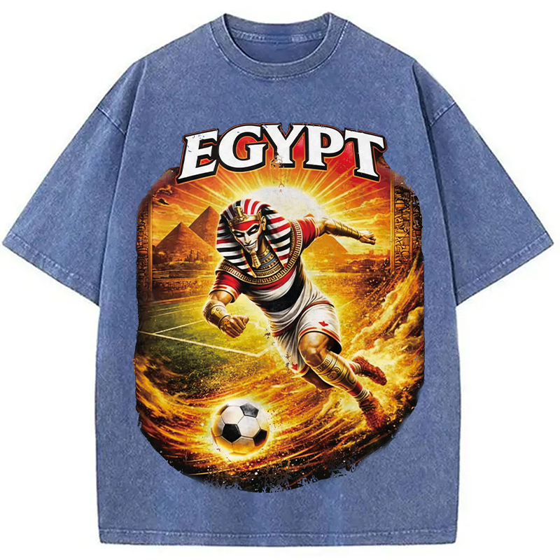 Modecanvas Egypt Soccer DTG Printing Washed T-Shirt