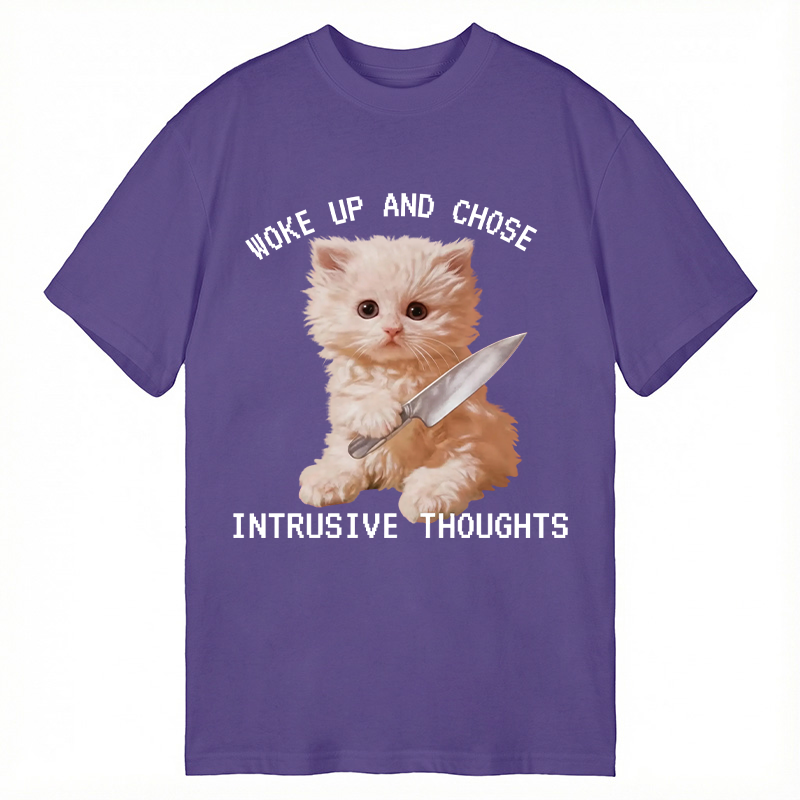 Modecanvas Cat Portrait DTG Printing Classic T-Shirt-modecanvas