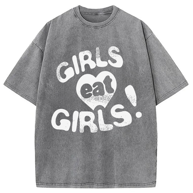 Modecanvas Girls Eat Girls DTG Printing Washed T-Shirt