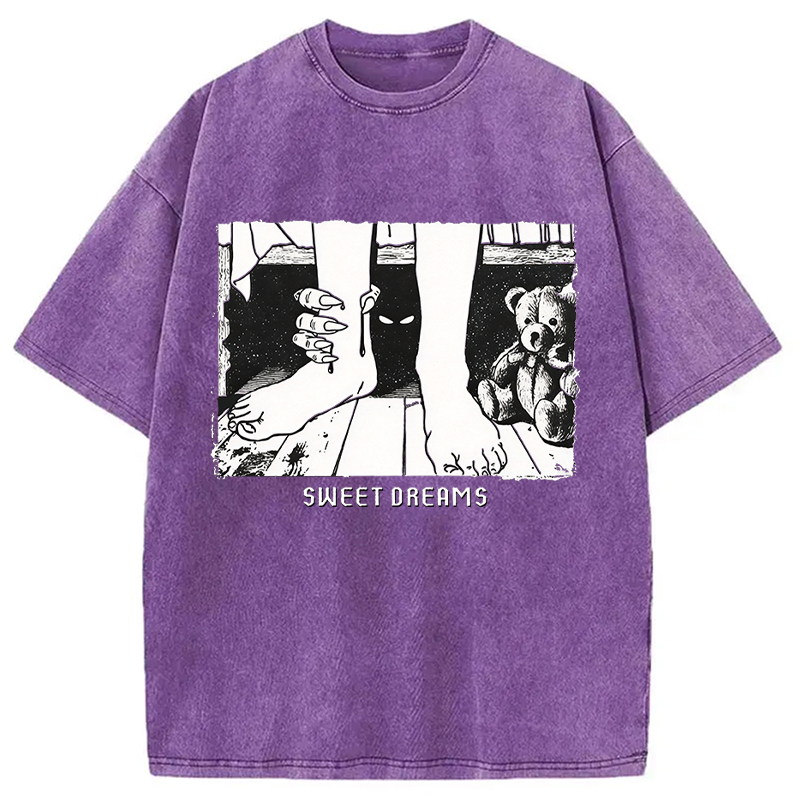 Modecanvas Monster Under The Bed DTG Printing Washed T-Shirt
