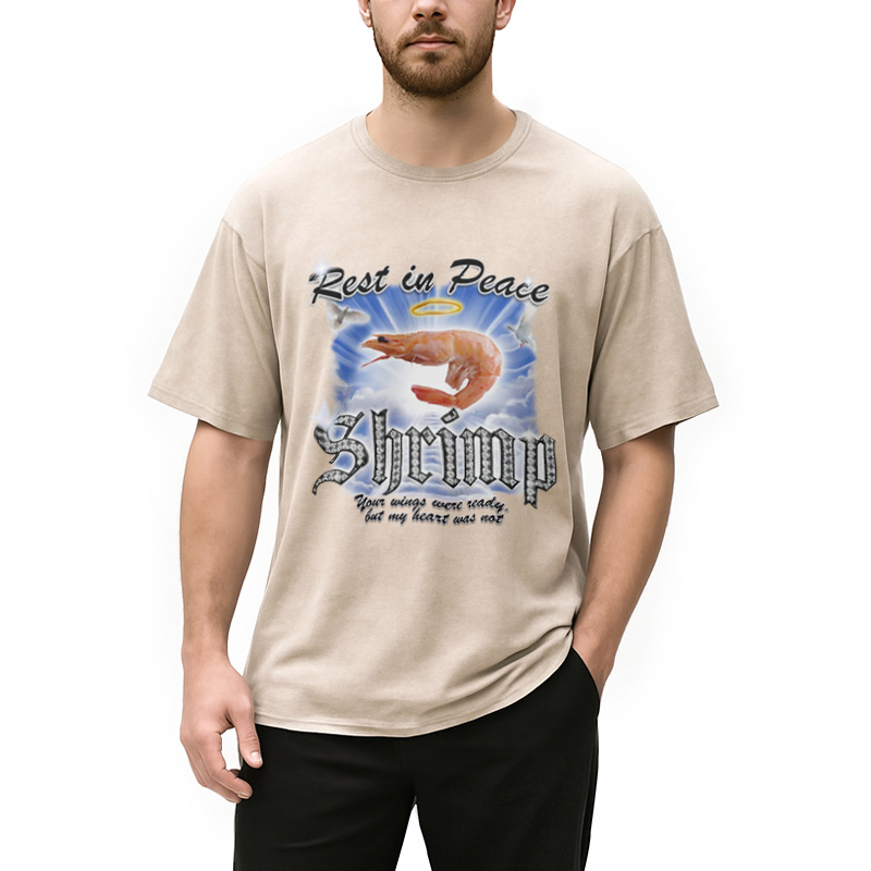 Modecanvas RIP SHRIMP Washed T-Shirt