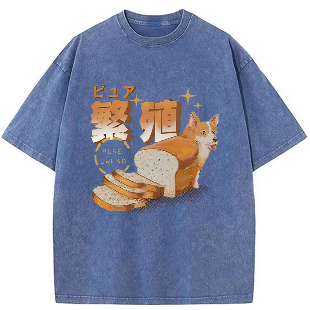 Modecanvas Pure Bread Dog Funny Washed T-Shirt