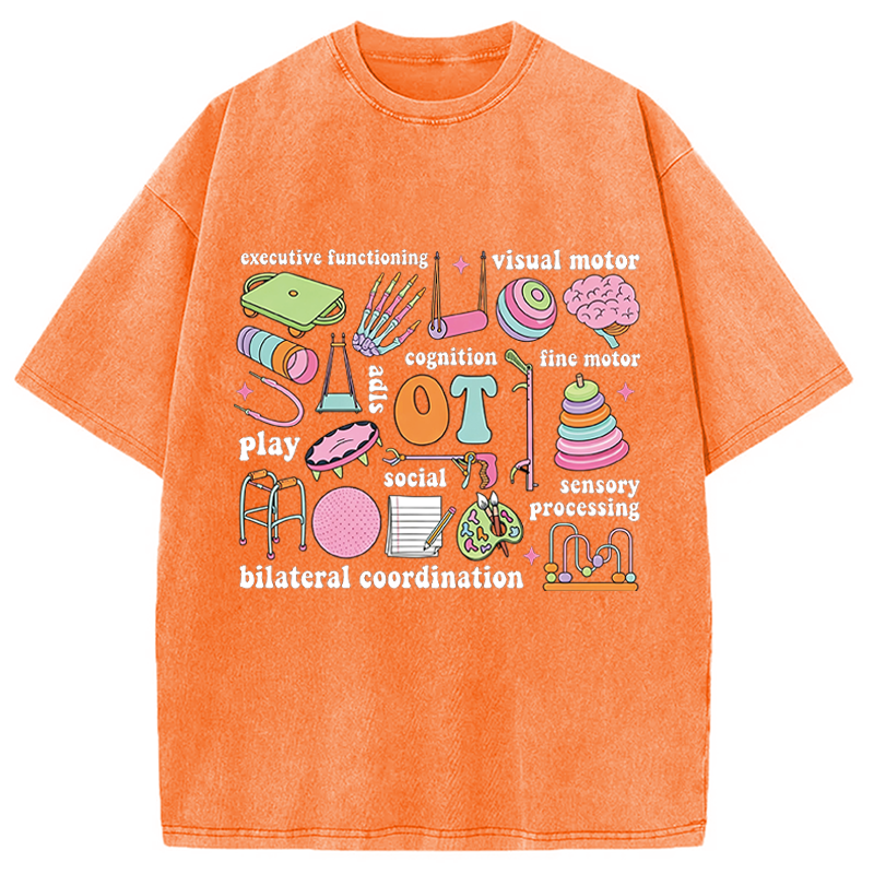 Modecanvas Funny Healthcare Meme DTG Printing Washed T-Shirt