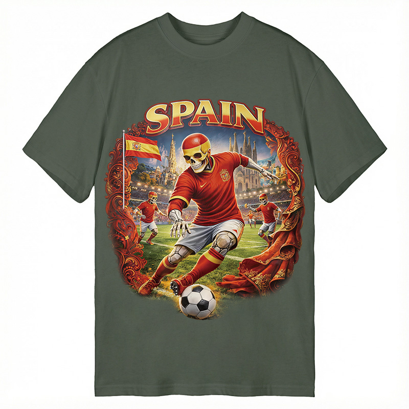 Modecanvas Spain Soccer Vintage DTG Printing Classic T-Shirt-modecanvas