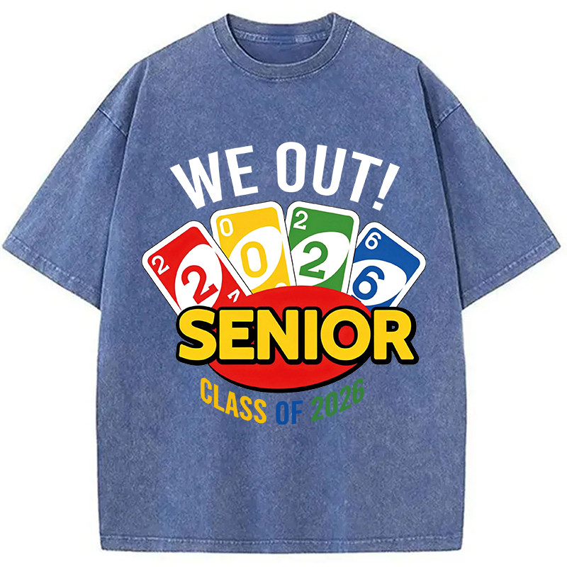 Modecanvas We Out Senior Class of 2026 DTG Printing Washed T-Shirt