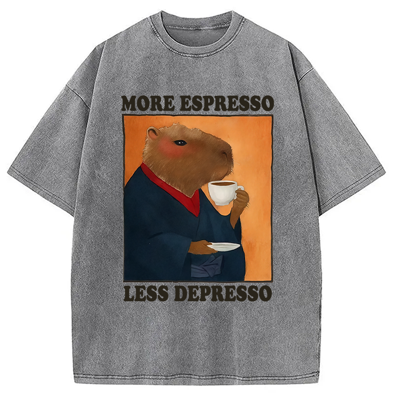 Modecanvas Elegant Capybara Washed T-Shirt