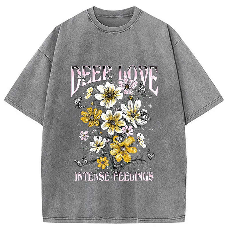 Modecanvas Deep Love Intense Feeling Washed T-Shirt