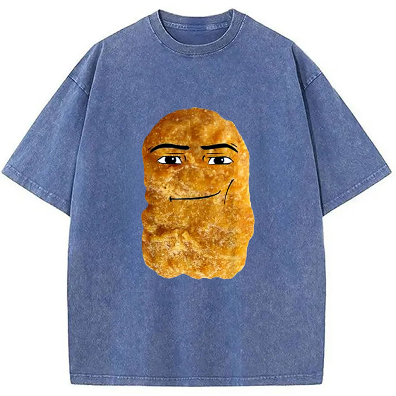 Modecanvas Chicken Nugget Meme Washed T-Shirt