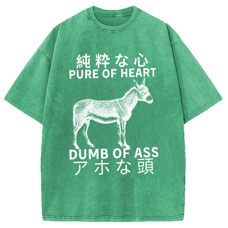 Modecanvas Donkey Pure of Heart Dumb of Ass Washed T-Shirt-modecanvas