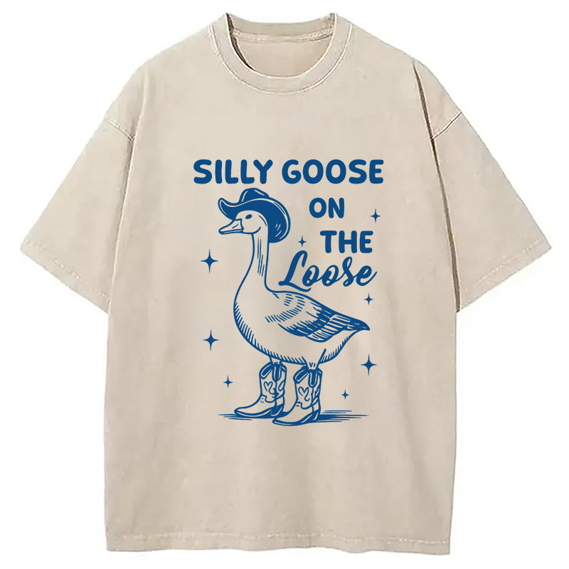 Modecanvas Silly Goose On The Loose Washed T-Shirt