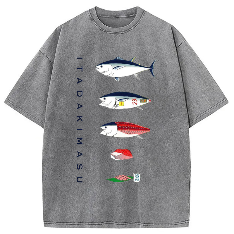 Modecanvas From Fish To Sashimi Washed T-Shirt