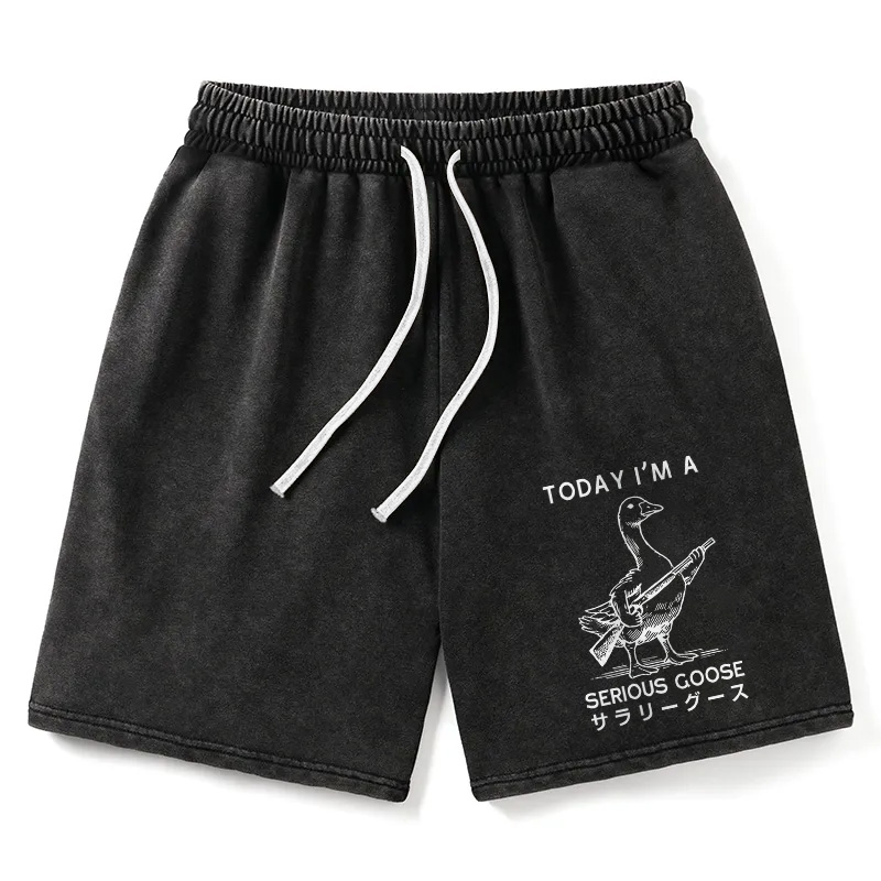 Modecanvas Serious Stupid Goose Washed Short
