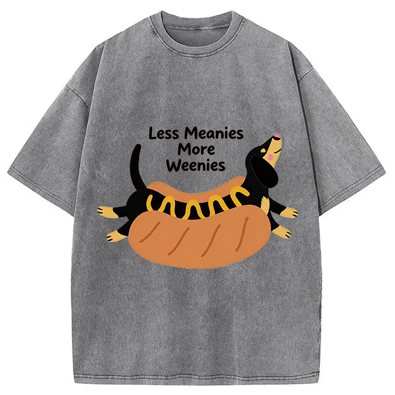 Modecanvas Positive Vibes Only With The Weenie Dog DTG Printing Washed T-Shirt
